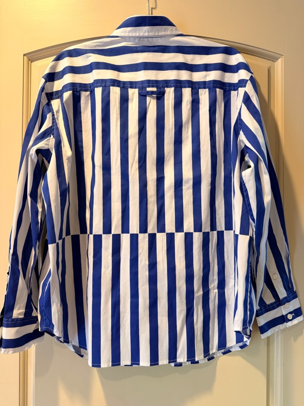 AYR Blue and White Vertical Stripe Button-Down Shirt - Picture 2 of 3